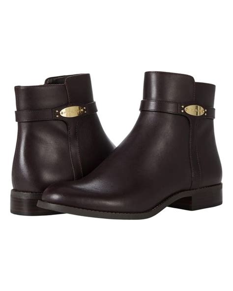 michael kors finley flat leather booties|Michael Michael Kors Women's Finley Tailored Ankle Booties.